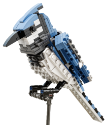 [picture depicting a blue jay made of LEGO]