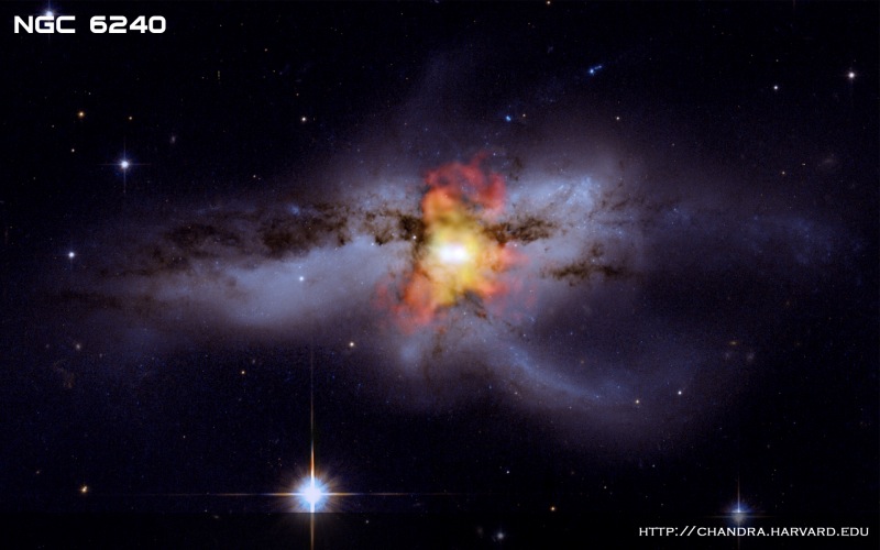 Two galaxies with supermassive black holes colliding