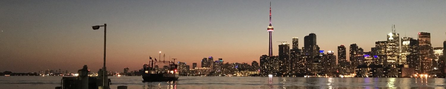 [Toronto skyline from vantage of Ward's Island, Toronto harbour]