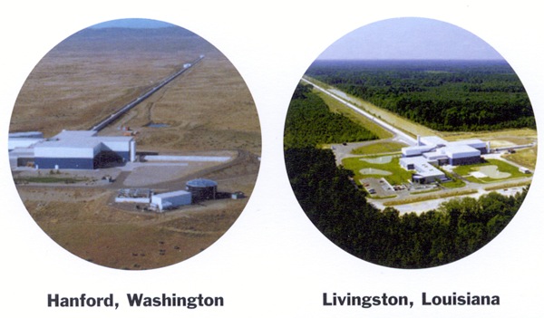 The two LIGO sites in Hanford, WA and Livingston, LA (USA)