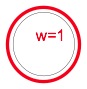 [a picture of a string wound once around a circular extra dimension, labelled by quantum number w=1]